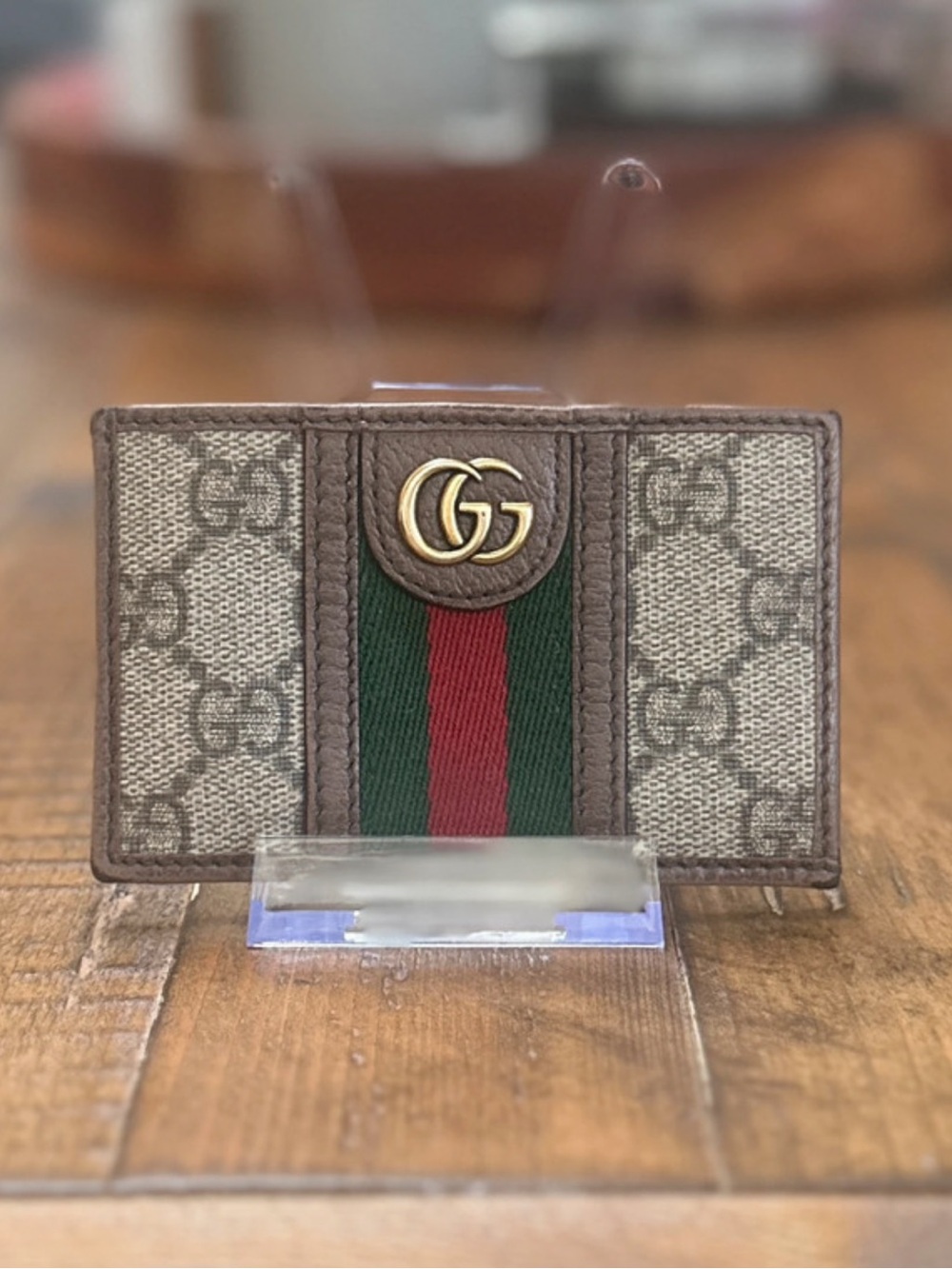 Gucci Ophidia GG Supreme Web Card Holder Wallet w/ Box - Picture 2 of 8